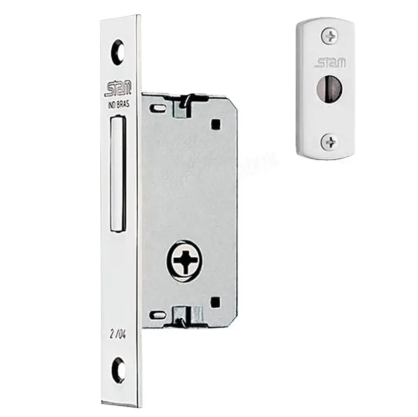 Fechadura Auxiliar 1003 Tetra com Espelho em Inox - Stam