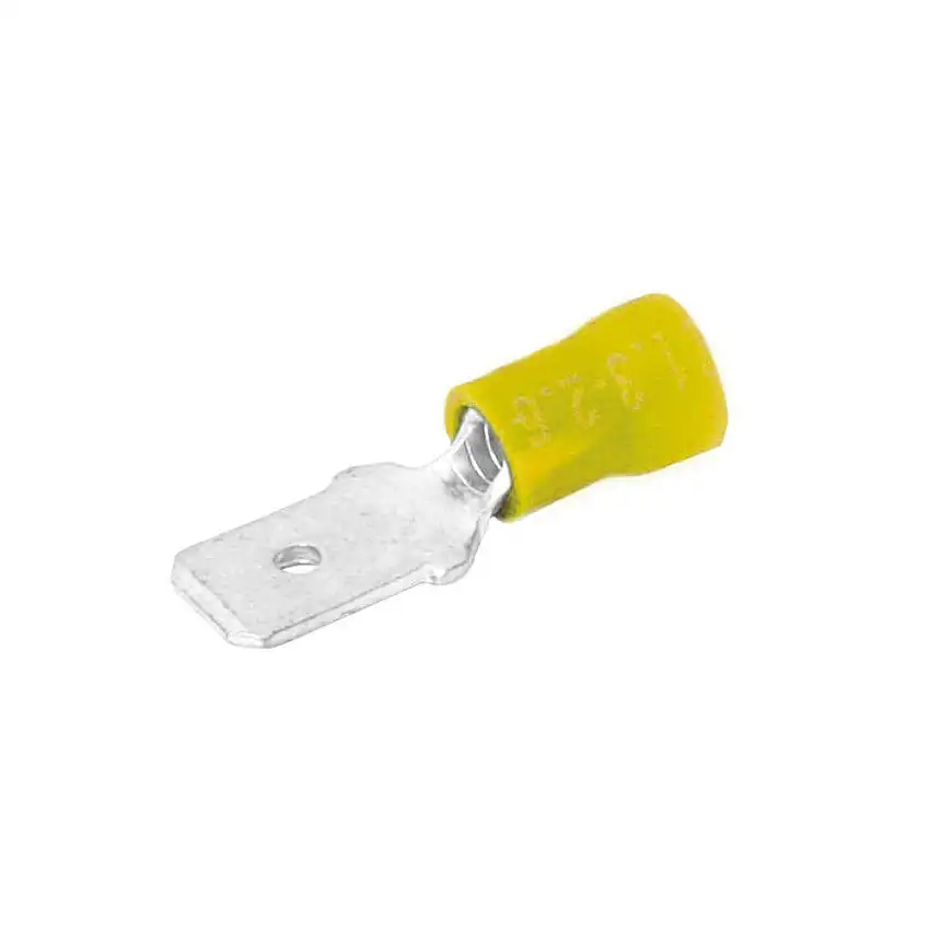 Terminal Engate Macho Reforçado 2,5mm² a 6mm² 100 Peças Amarelo 4390
