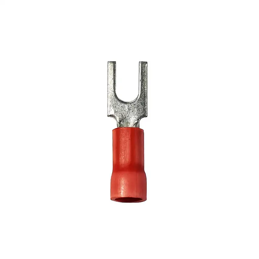 Terminal Forquilha Pré Isolado 0,3mm² a 1,5mm² M3 30pç Vermelho FR2462
