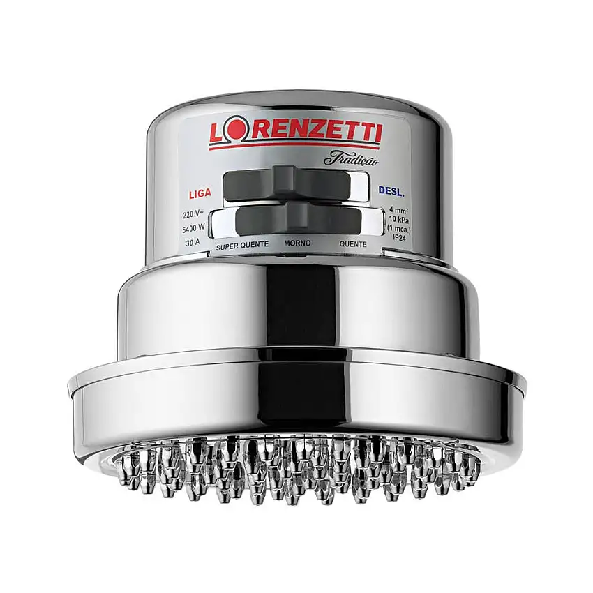 Chuveiro Tradição Cromado 4 Temperaturas 220V 6800W Lorenzetti