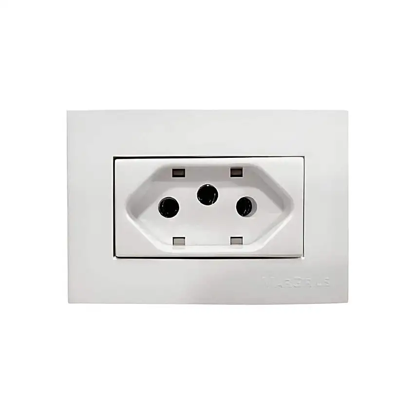 Tomada Para Móvel 10A 2P+T 250V Branco 15336 Margirius