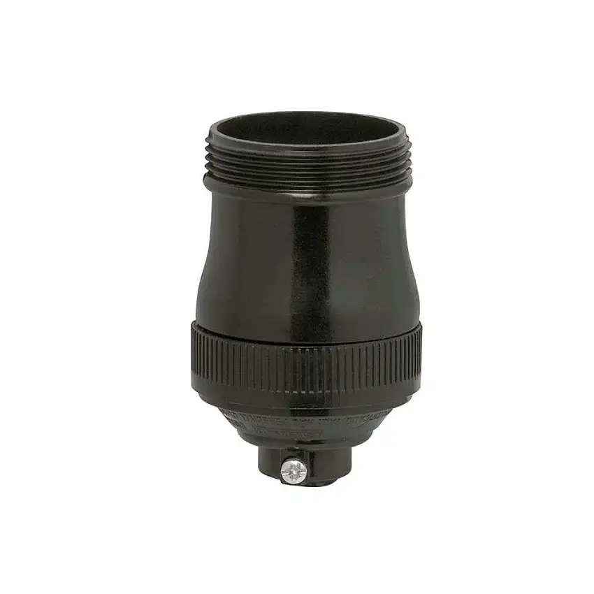 Porta-Lâmpada Baquelite Sem Arruela E27 1527FP Preto Lorenzetti