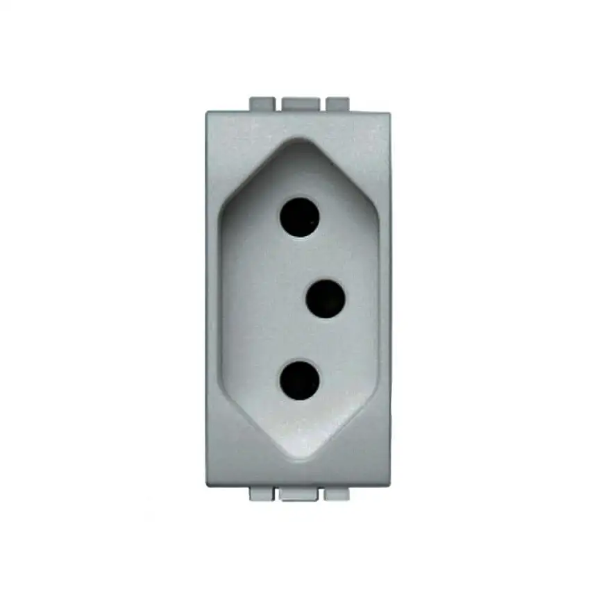 Módulo Tomada Cinza 2P+T 20A 250V Living Light SNT4166S Bticino