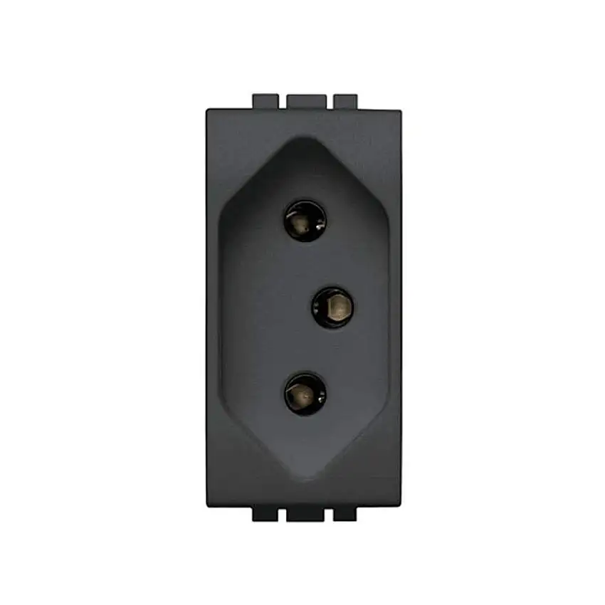 Módulo Tomada 2P+T 20A 250V Preto Living Light SL4166S Bticino