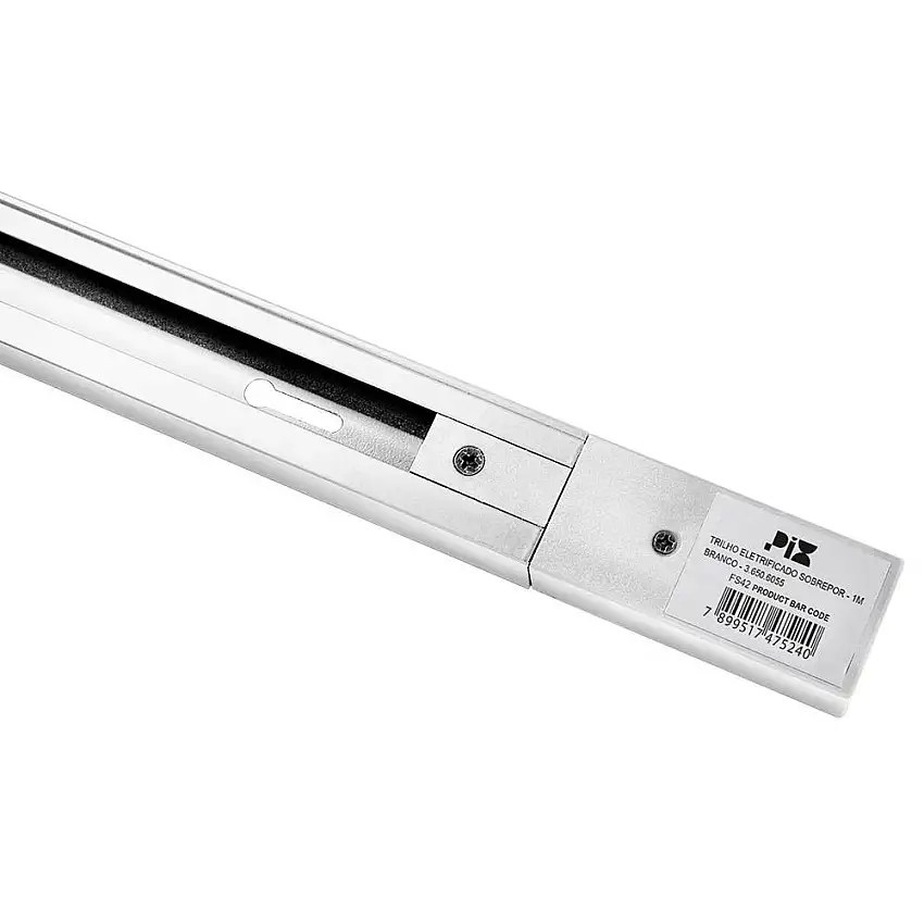 Trilho Eletrificado Alimentador+Ponteira Branco 1m 6055 Pix Iluminação