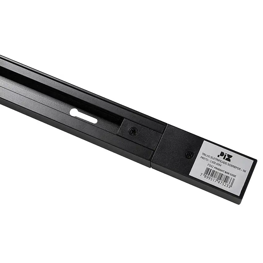 Trilho Eletrificado Alimentador+Ponteira Preto 2m 6056 Pix Iluminação
