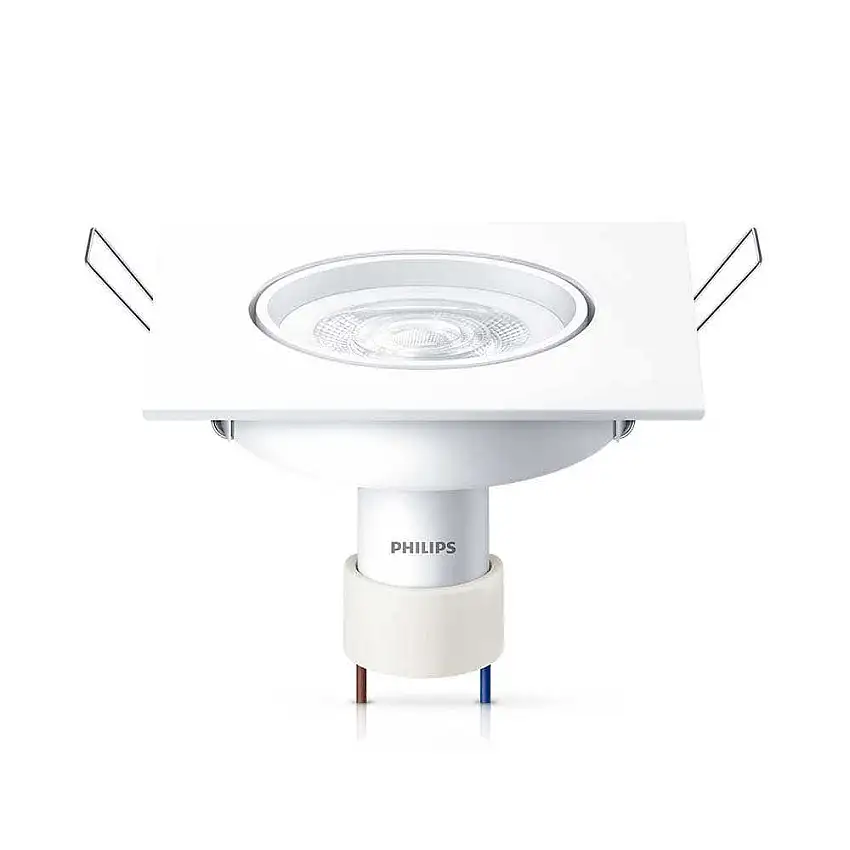 Spot LED Branco Emb. Quadrado 5W 2700K Luz Amarela Bivolt 929001971161 Philips