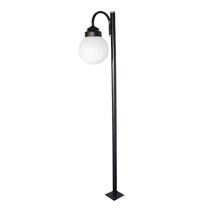 Poste Preto Globo 15cm Para Uma Lâmpada LED E27 2m 0638B15 Tecnowal