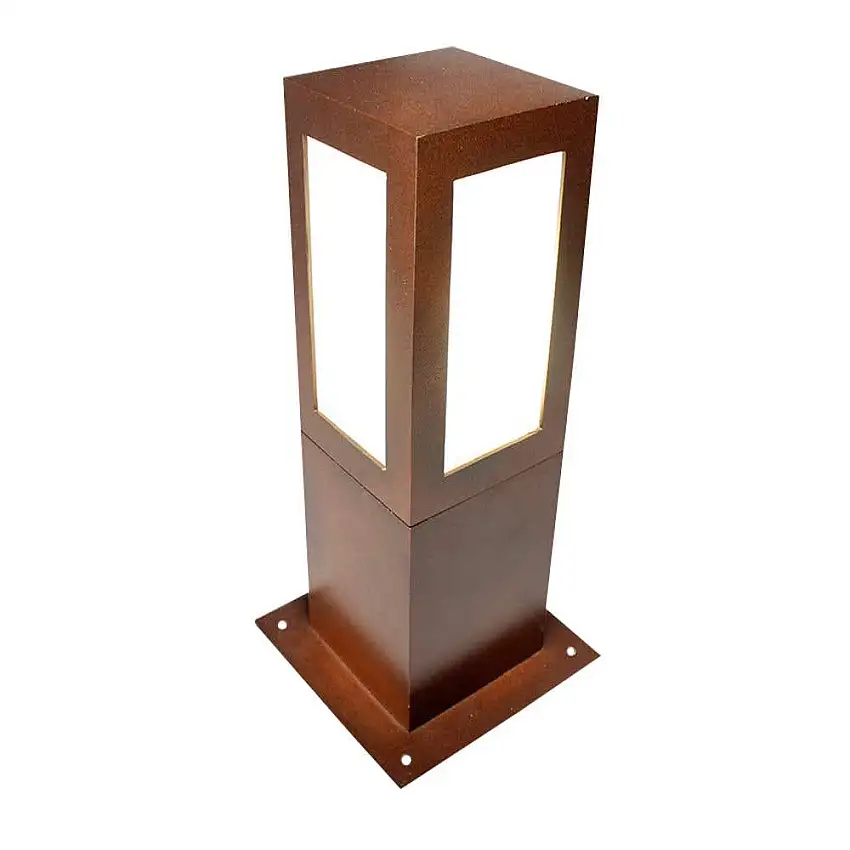 Poste Balizador Café Quadrado Uma Lâmpada A60 LED E27 50cm 245 Lucci