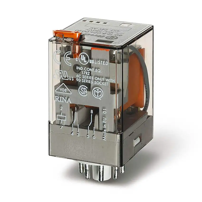 Relé Industrial 2 Reversíveis 10A 8 Pinos 110V 601281100040 Finder