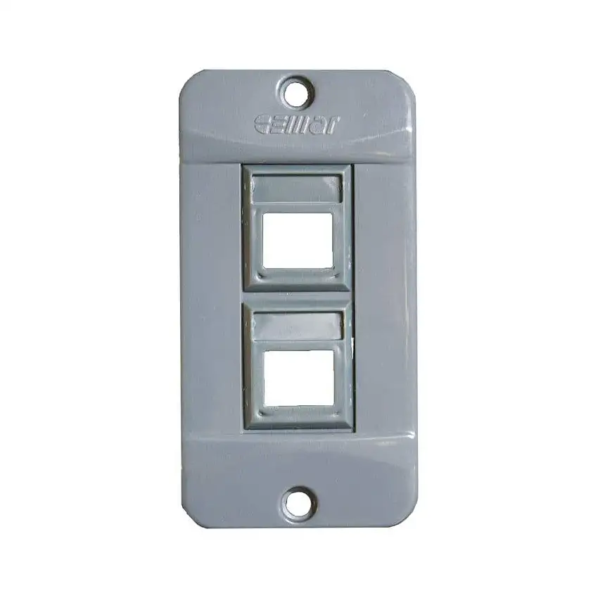 Tampa PVC (1/2" E 3/4") Tomada Dupla RJ11/45 Cinza Escuro 913631 Cemar