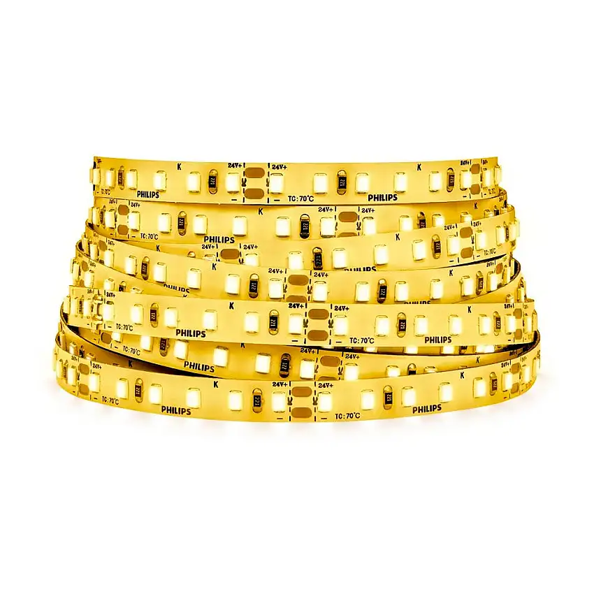 Fita LED 12W 2700K Luz Amarela24V 5 Metros IP20 1200 Lúmens Philips