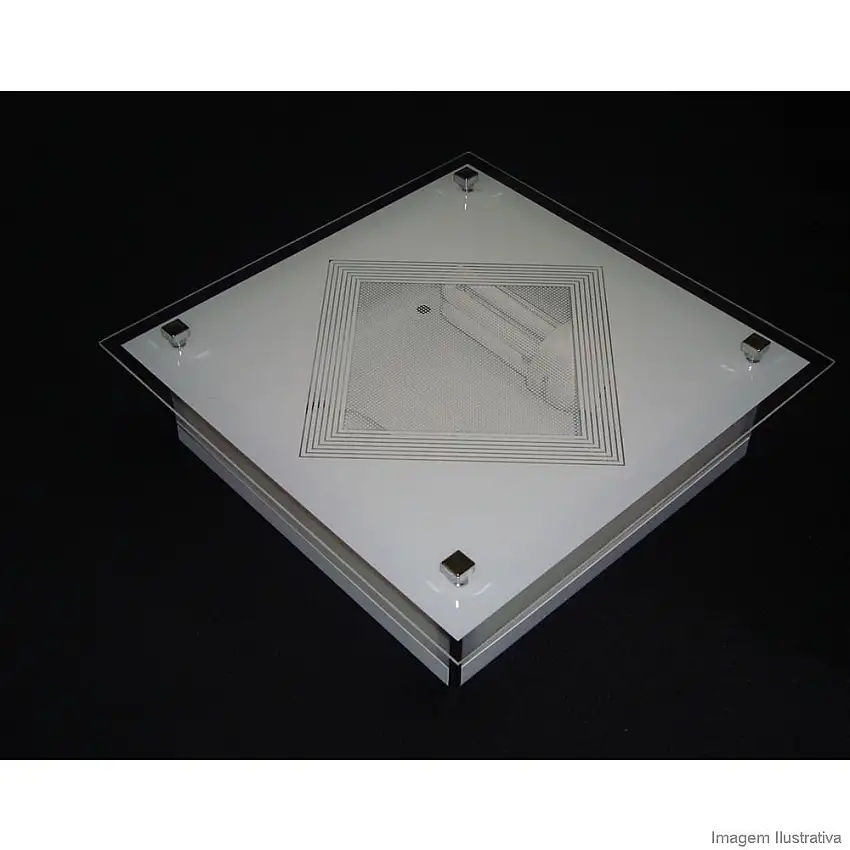 Plafon quadrado para 4 lâmpadas Malaga 40x40cm branco Tualux