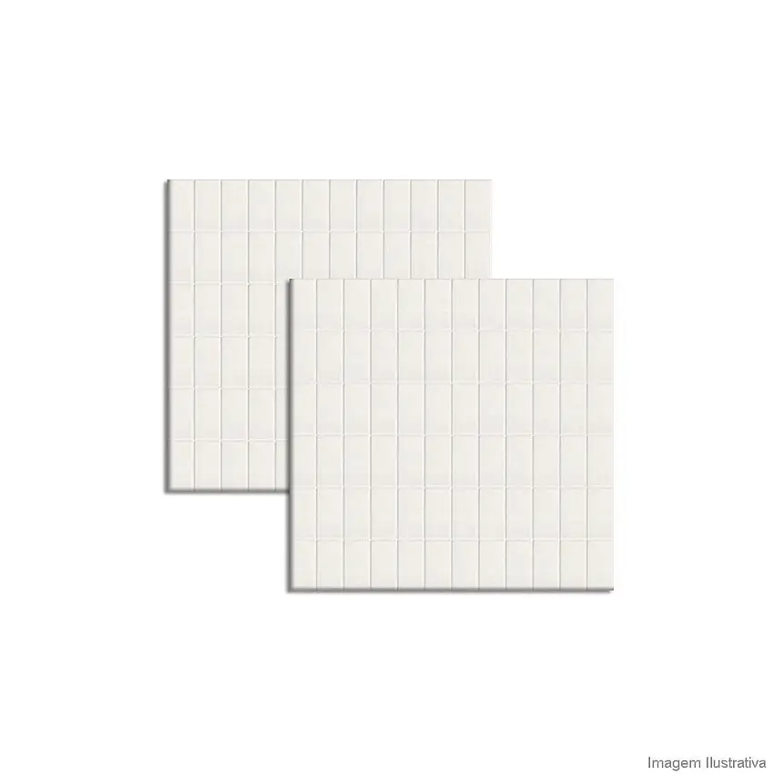 Pastilha de porcelana 2,5x5cm placa 31x31cm super branco Jatobá
