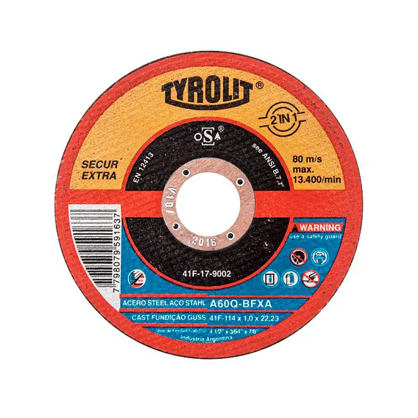 Disco de Corte Deep Cut 4.1/2" x 1.0 x 7/8" - A60Q-BFXA - 677988 - TYROLIT