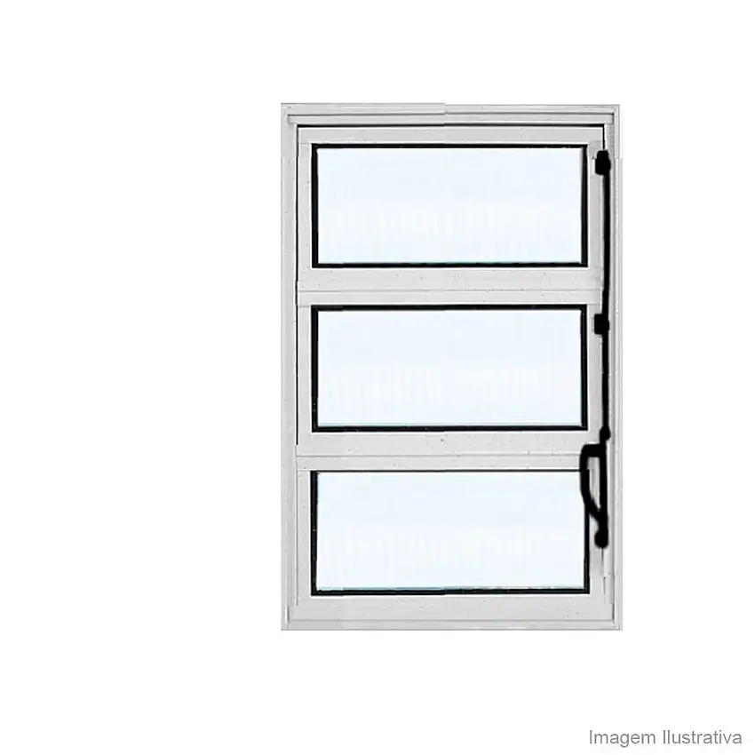 Janela basculante de alumínioPlus 40x60cm 1 seção brilhante Ava