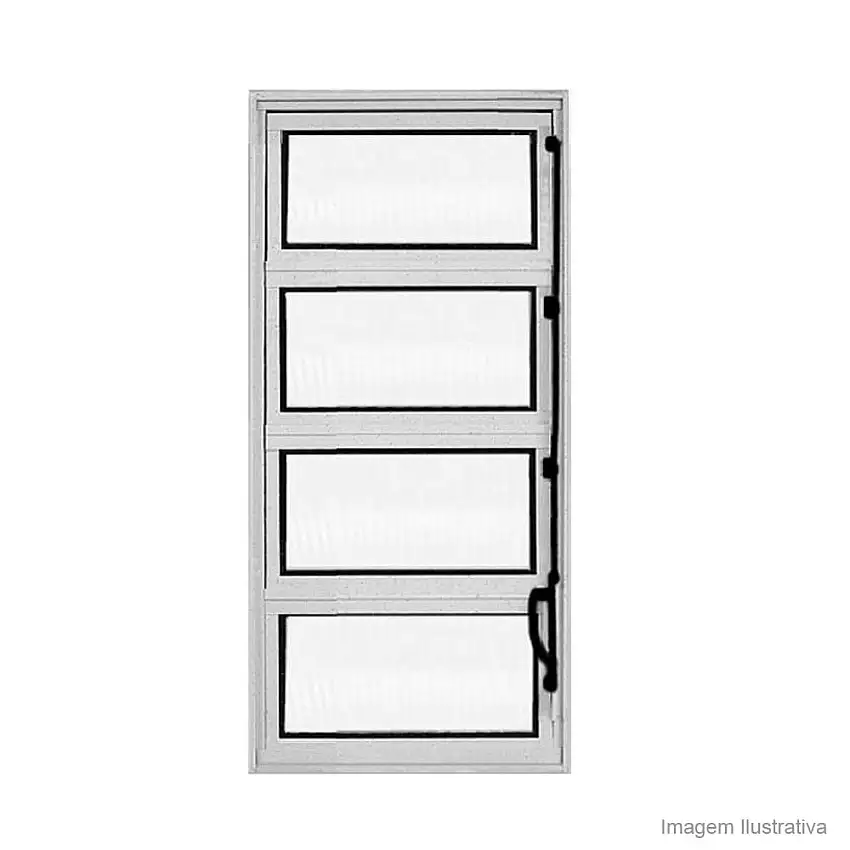 Janela basculante de alumínioPlus 40x80cm 1 seção brilhante Ava