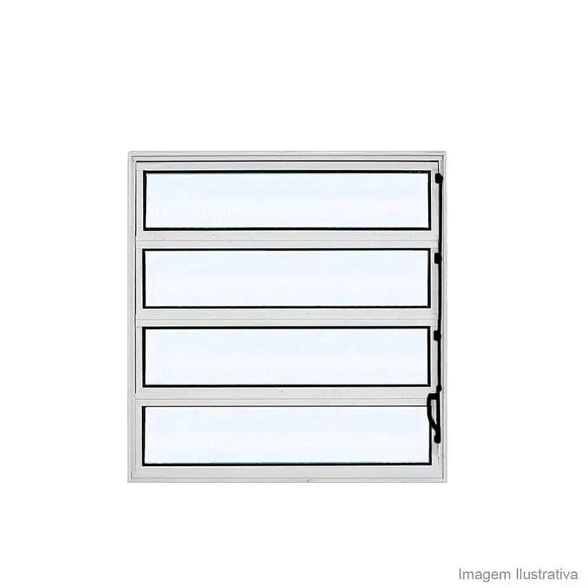 Janela basculante de alumínio linha Ava Plus 80x80cm brilhante Ebel