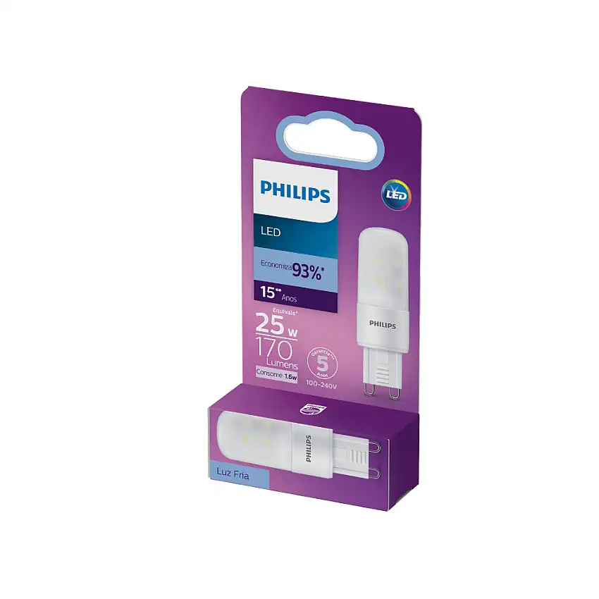 Lâmpada LED Capsula G9 Bivolt 1,6W 6500K Branco Frio 170 Lúmens Philips