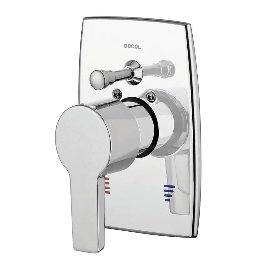 Acabamento monocomando para banheira e chuveiro Priori cromado Docol