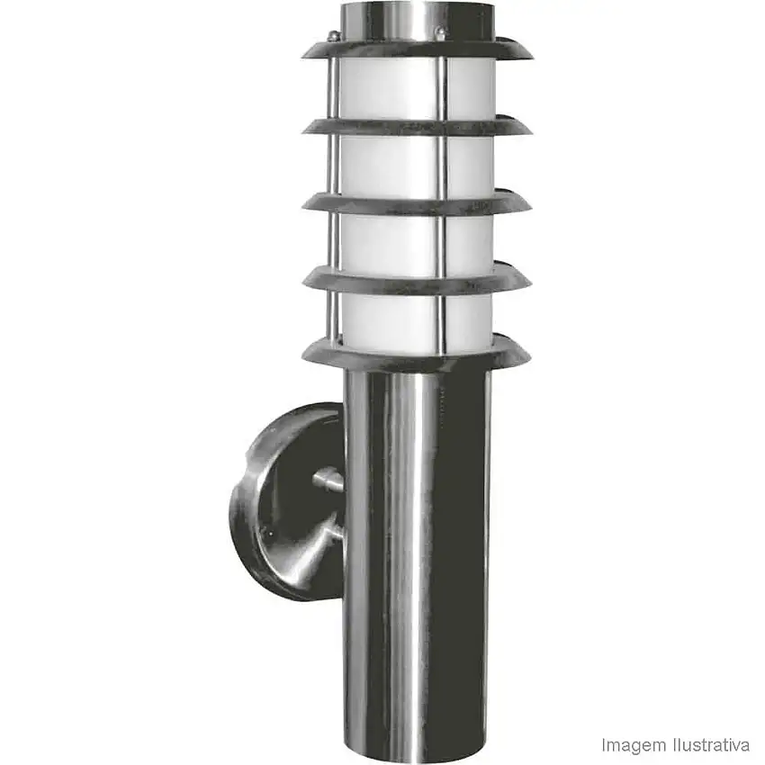 Arandela de inox para 1 lâmpada 35W 11,5x14,3cm Taschibra