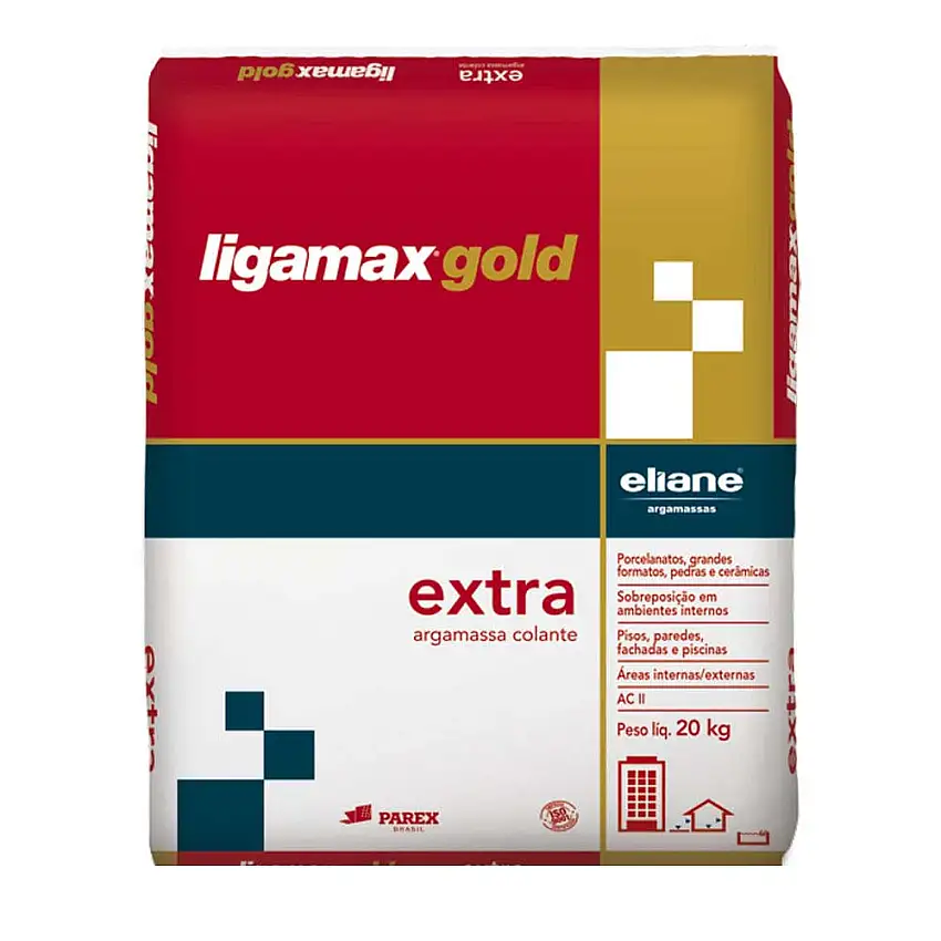Argamassa Eliane para Porcelanato Ligamax Extra 20kg Cinza