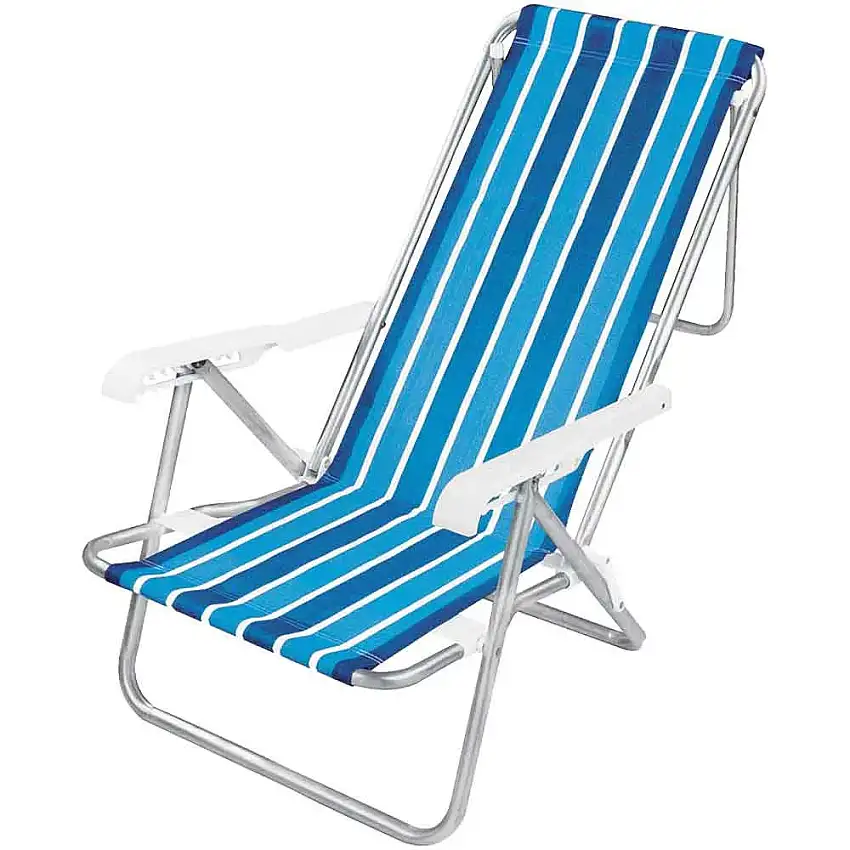 Cadeira de praia 8 posições cor sortida alumínio Mor