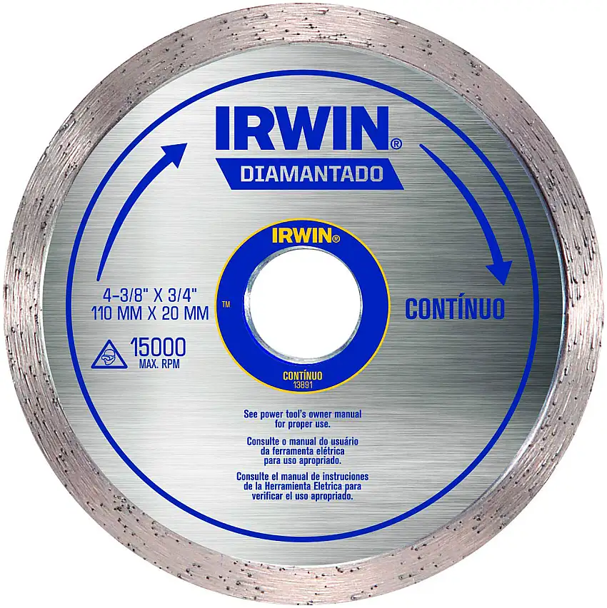 Disco Diamantado Liso Standard 110 x 20mm IRWIN