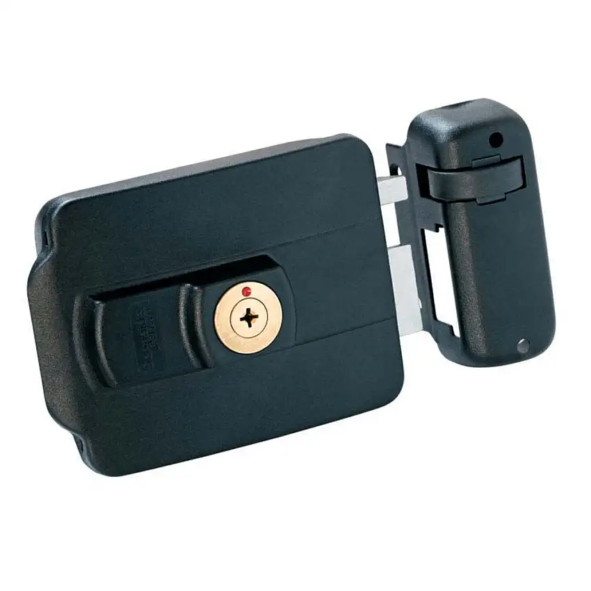 Fechadura elétrica Arbus 500 preta Schneider