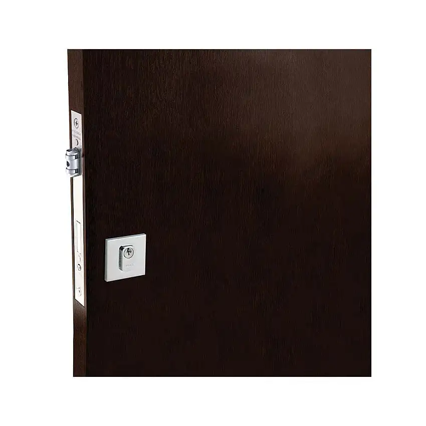 Fechadura externa de alumínio Quadrada com roseta e rolete cromada Pado