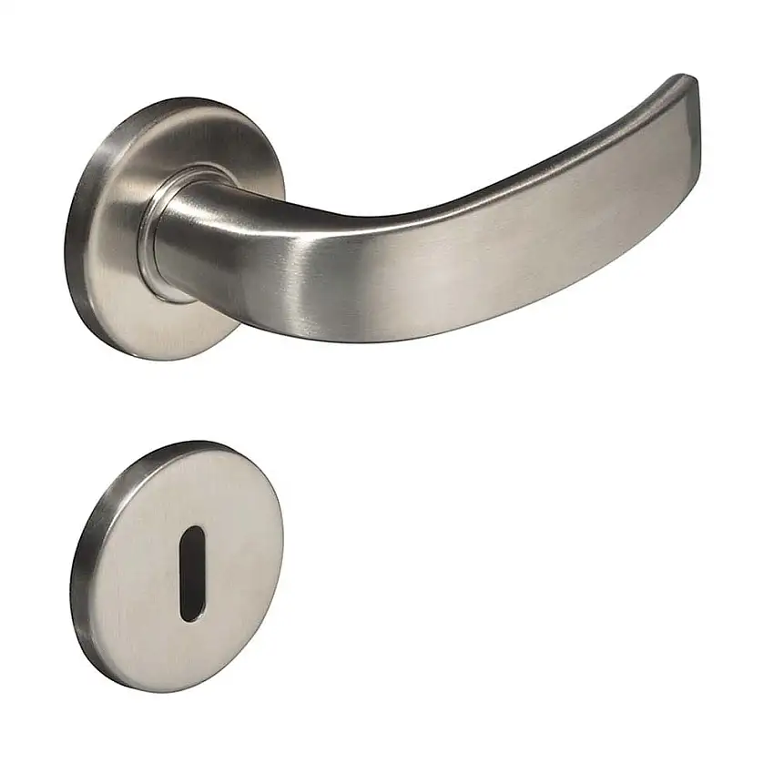 Fechadura interna de inox Victoria com roseta escovada Pado