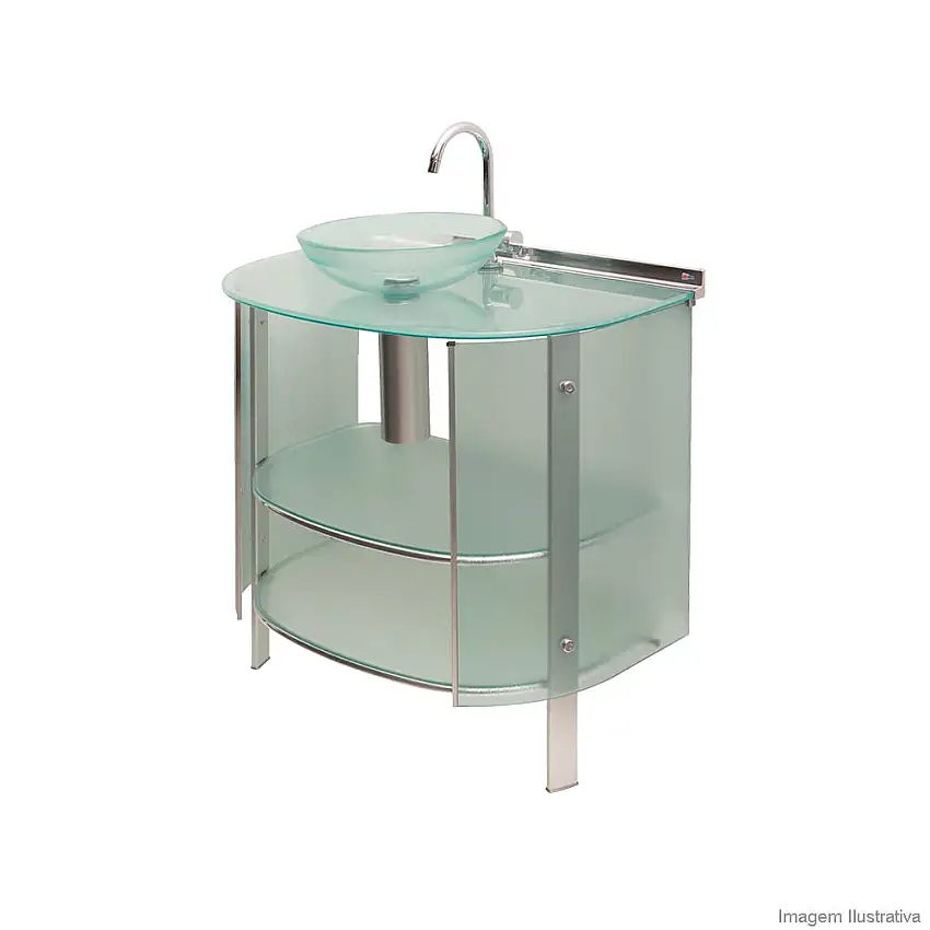 Gabinete Cris Space 989 62,5x48x88cm com cuba Cris-Metal