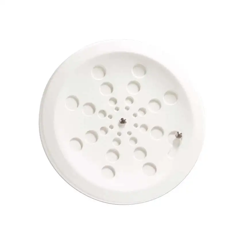 Grelha redonda com caixilho 15x15cm branca Moldenox