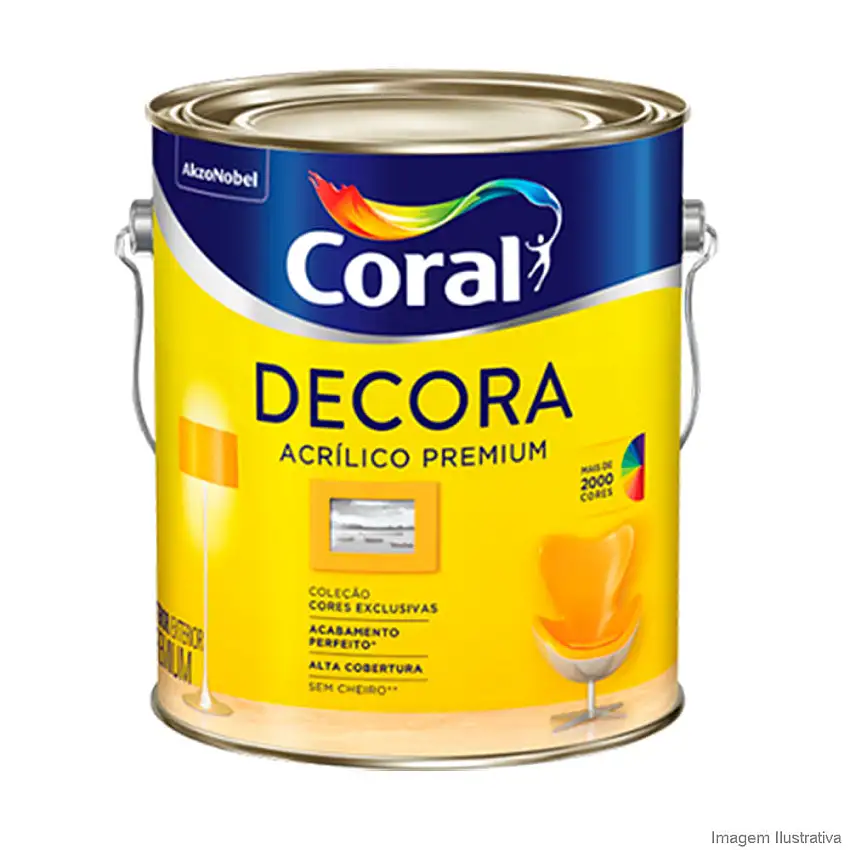 Tinta Látex Decora Máxima Resistência acrílica 3,6L amarelo Coral