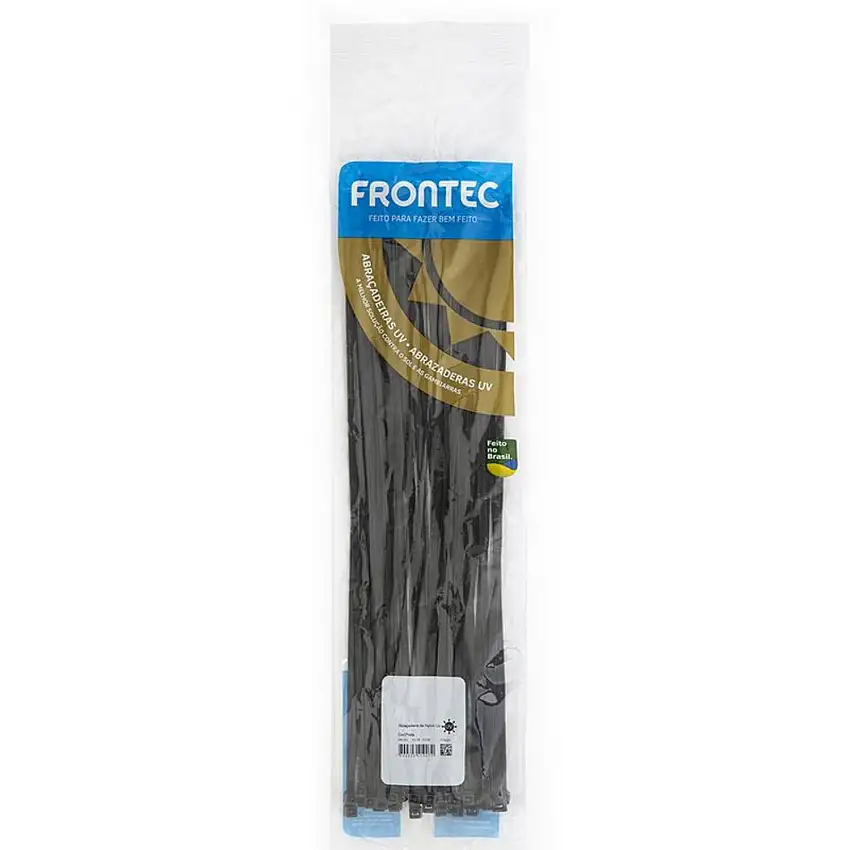 Abraçadeira Nylon UV 151X3,7Mm Preta Pacote com 50 Frontec