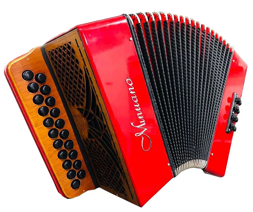 Acordeon 8 Baixos 8/21 Vermelha (Gaita De Botão) Minuano
