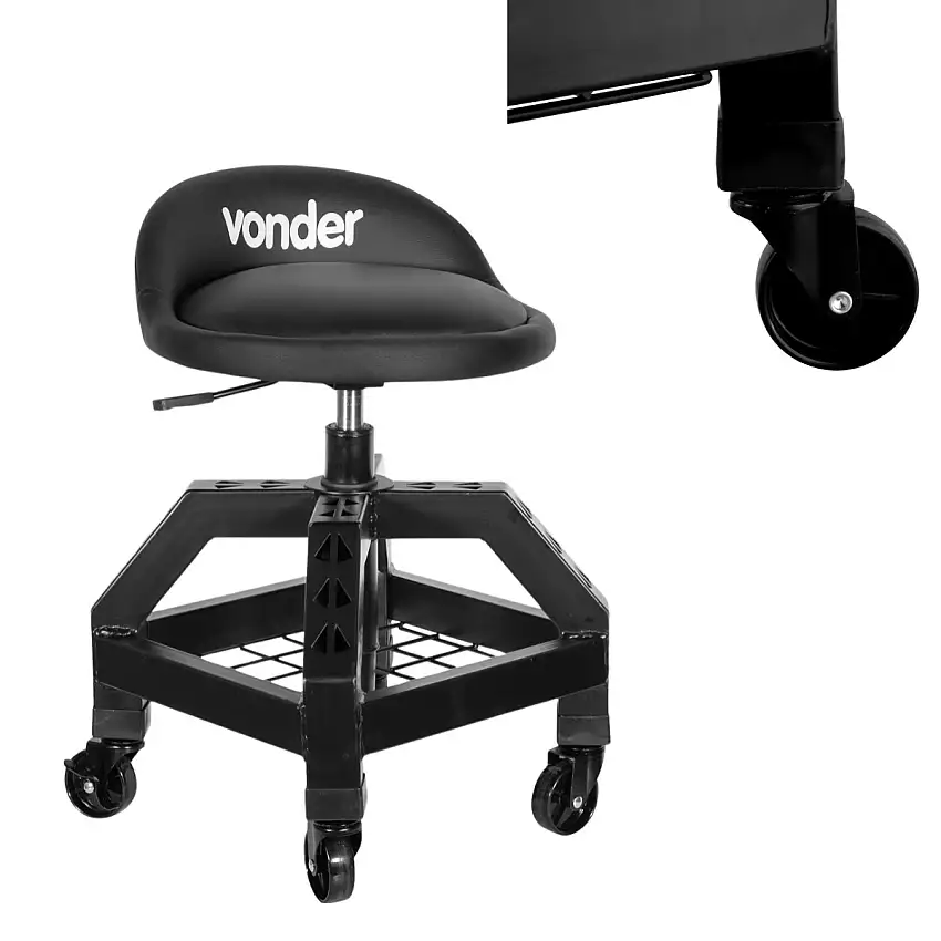Banqueta para Mecânico Assento Acolchoado 610 mm 150 kgf Vonder
