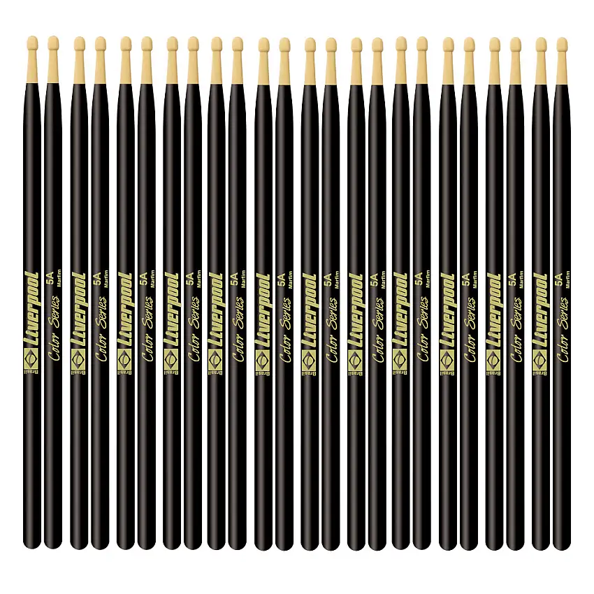 Baqueta 5A Color Marfim 12 Pares LC 5AM Preta Liverpool