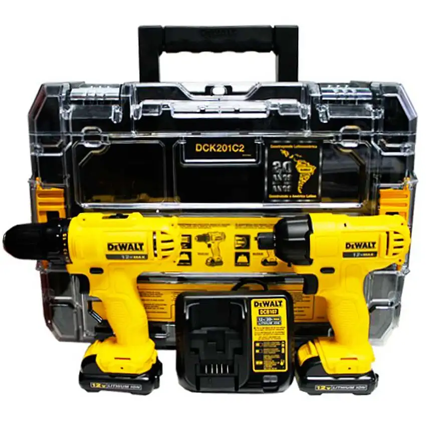 Combo Furadeira e Parafusadeira à Bateria 12V DCK201C2 Dewalt