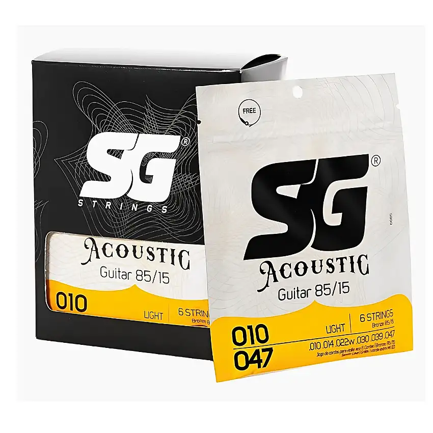 Corda SG 010 Aço Bronze 85/15 para Violão Caixa com 12un