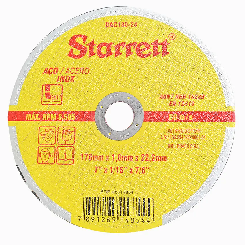 Disco de Corte 178x1 6mm DAC180 Starret