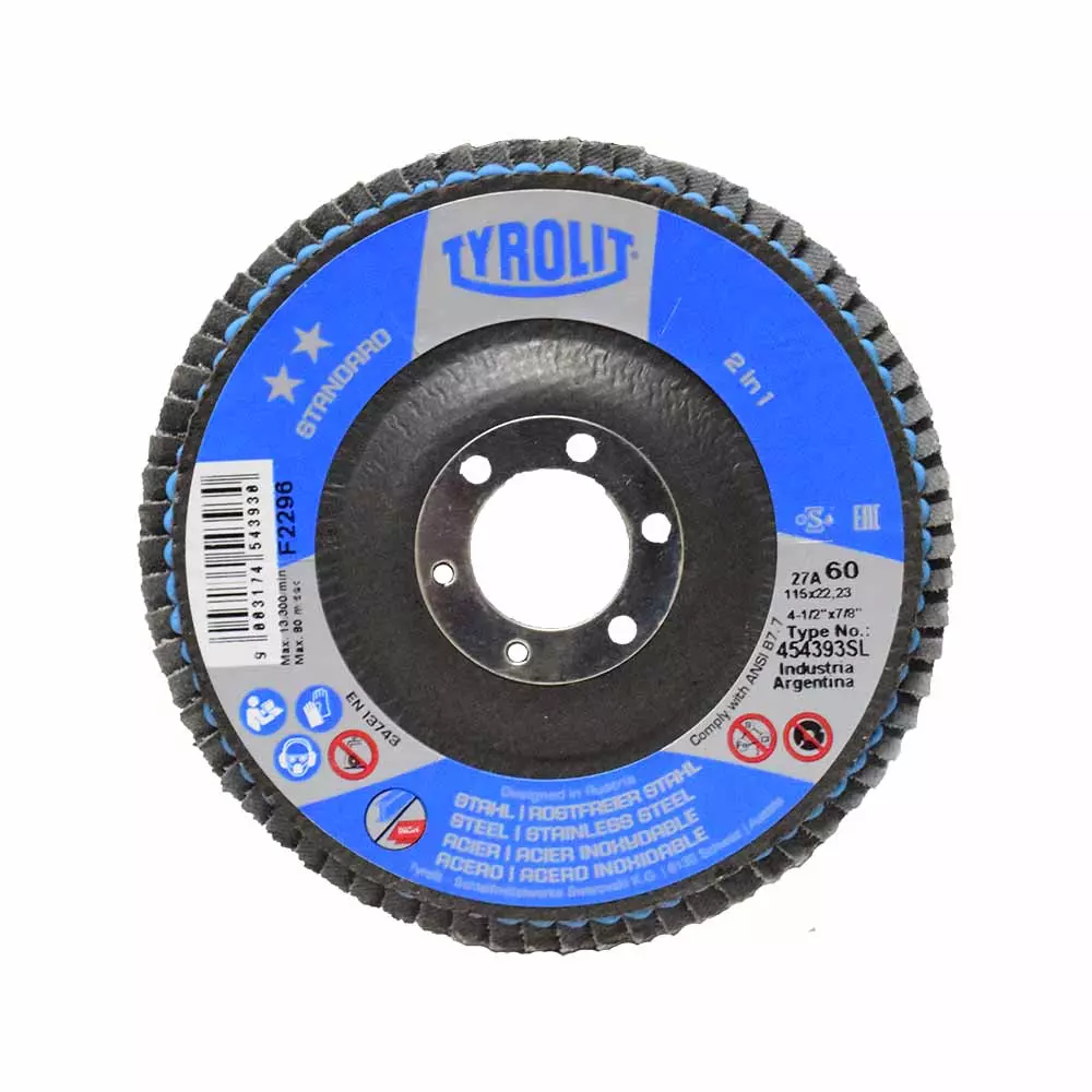 Disco Flap Standard 115mm 27a Grão 40 Curvo Tyrolit