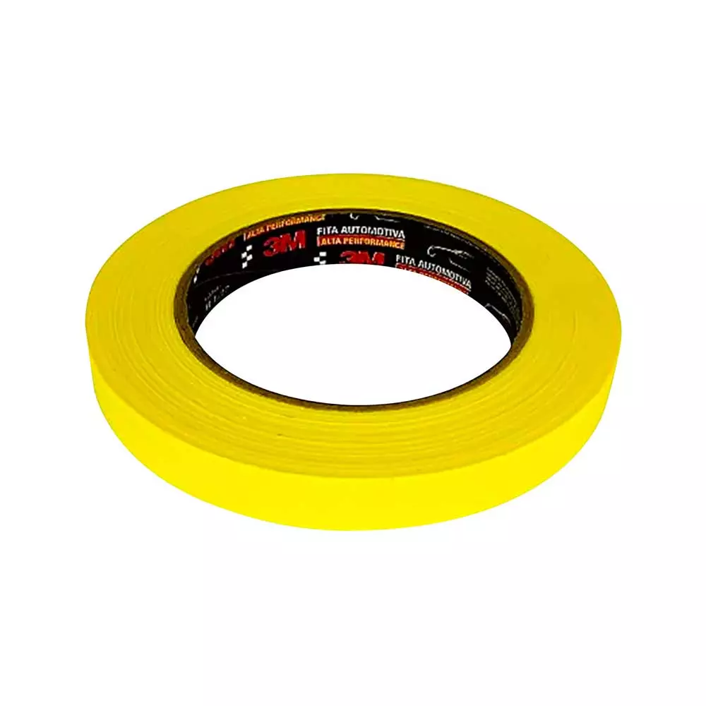 Fita Crepe Automotiva Alta Performance 16mmx40m Amarela 3M