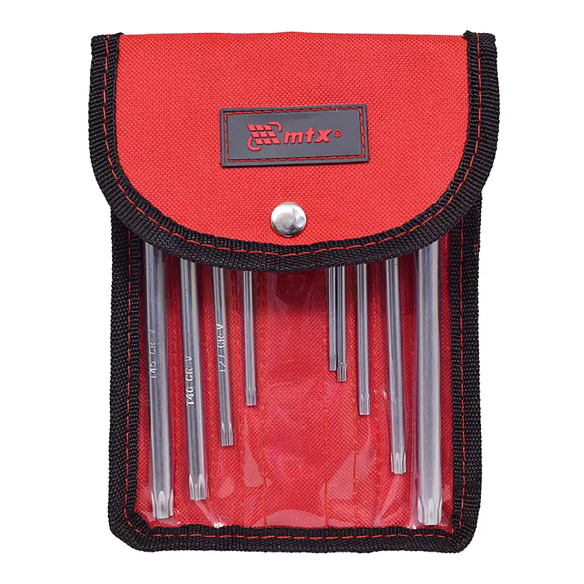 Jogo de Chaves Torx longas T-10 A T50 Crv 9 Peças 123139 Mtx