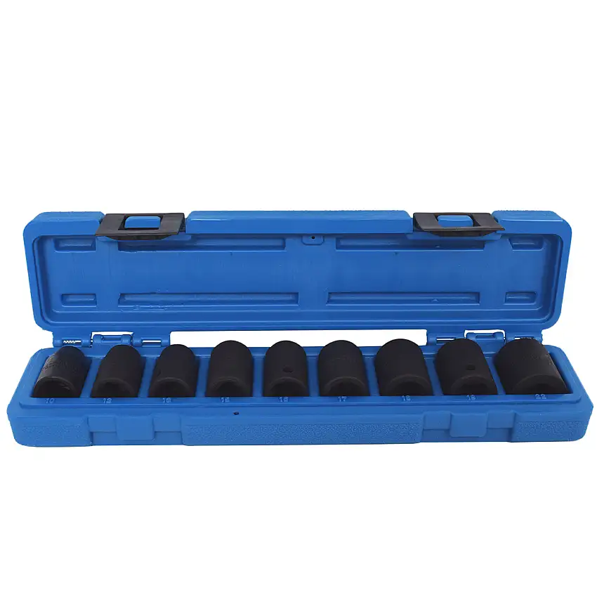 Jogo de Soquetes de Impacto Sextavado Curto 9pcs 1/2 6159 Waft