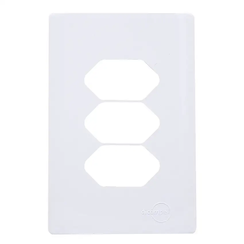 Placa 4X2 3 Tomadas 2P+T Com Suporte Branco Novara