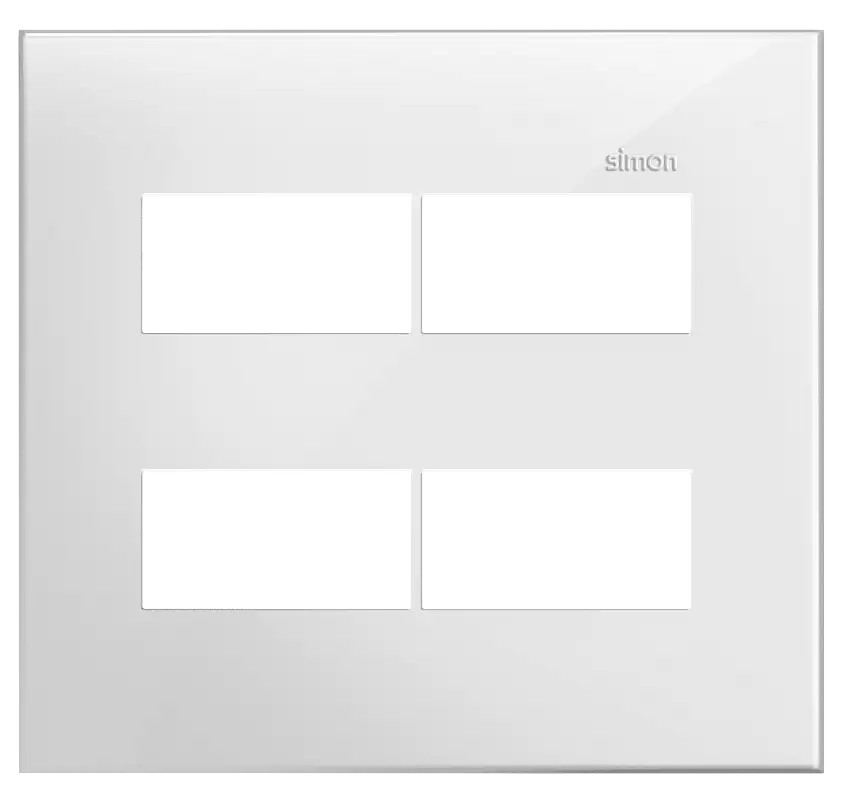 Placa 4X2 4P Separados Branco Simon 35 - Simon