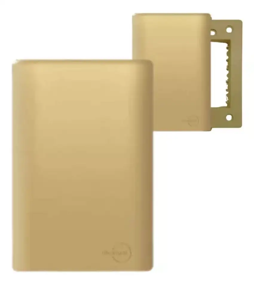 Placa 4X2 Cega Dourada Com Suporte Novara