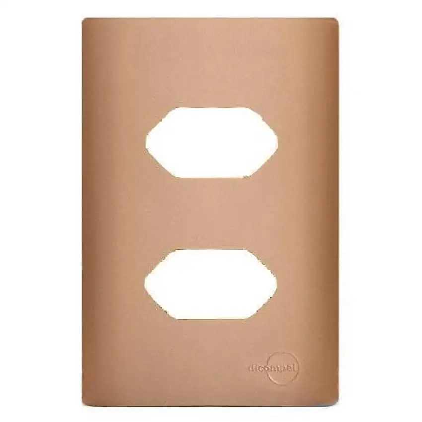 Placa 4X2 Tomada Dupla Universal 2P+T Com Suporte Rose Novara