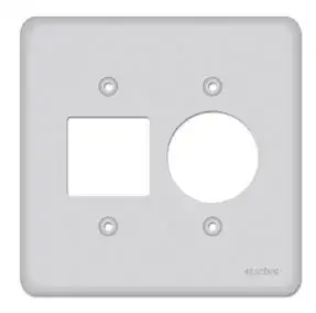 Placa 4X4 2P Juntos+1P Redondo Cinza - Alumbra